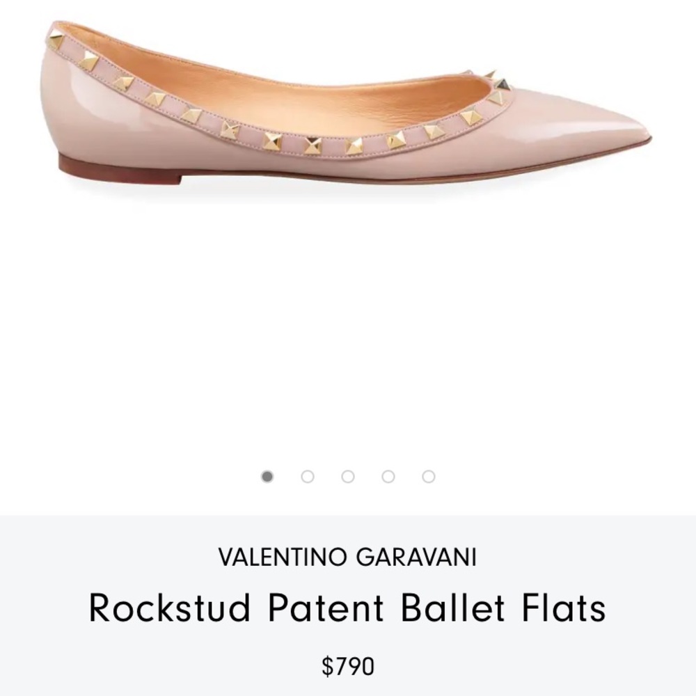 Valentino Rockstud Patent Nude Flats